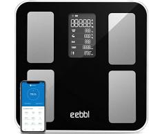 EEBBL Bilancia Pesapersone, Professionale Bilancia Impedenziometrica Bluetooth Bilancia Pesa Persona Digitale con App-Misura Peso Corporeo, Massa Grassa, BMI, Massa Muscolare, Massa Ossea, Proteine