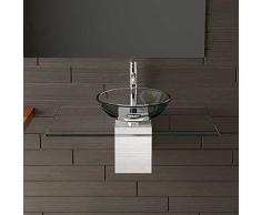 Vetro trasparente lavaggio rigida Ø 42 cm con vetro trasparente lavabo Piastra 90 cm Alpen Berger®