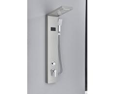 Pannello Doccia LEDJUNSHENG Miscelatore in Acciaio Inossidabile Doccia a 5 Funzioni Display LCD, Bronzo Lucidato a Olio