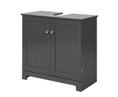 SoBuy Mobile bagno sottolavabo Mobiletto bagno salvaspazio senze lavabo L60*P29*A60 cm (BZR18-DG)