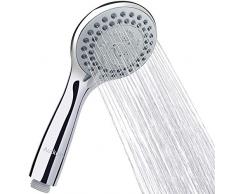 Soffione Doccia, Autkors Universale 5 Regolabile Funzioni Testa Doccia a Mano ad Alta Pressione, ABS Cromato Soffione con Ugello in Silicone Autopulente e Impugnatura Ergonomica