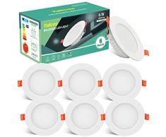 Faretti Led da Incasso per Cartongesso 4000K, 6w 600lm IP44 Ultra Slim Faretto da Incasso Bagno, 26mm Bianca Naturale Luci Ultrasottili da Soffitto Integrati Equivalenti 60W Alogena, Foro Φ75-95mm