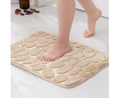 MIULEE Tappeto da Bagno con Igroscopicità Assorbimento Tappetino per Soggiorno e Casa Moderna Lavabile per Cucina Ciottoli per Camera da Letto 1 Pezzo 40X60 CM Marrone