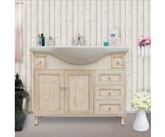 Shop Chic Base mobile bagno in legno patinato avorio shabby e lavabo in ceramica