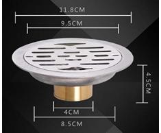 Piletta Doccia Pavimento 12X12Cm Lavatrice In Acciaio Inossidabile Scarico A Pavimento Doccia Superficie Quadrata Rotonda Lucido Spazzolato Progettazione Di Scarichi Scarico A Pavimento, Spazzolato