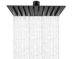 HAUSPROFI Soffione Doccia a Pioggia - Spruzzino Doccia in 304 Acciaio Inossidabile con Ugelli Autopulenti - Docce Fisse Anticalcare Alta Pressione - Doccia Soffione Girevole (20CM, Quadrato)