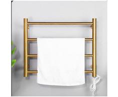 VVLXRIC Scaldasciugamani Elettrico, Acciaio Inossidabile Rotondo Termoarredo Bagno Design, Lucidato Impermeabile A 360 Gradi Scalda Salviette Bagno,4Bars