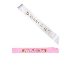 Veewon Bambino Sashes Doccia Completa di Mamma To Be Sash e Una Ragazza Sash Baby Shower Party Decoration