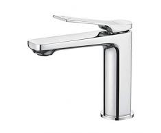 Ibergrif M11004 Praga, Miscelatore Lavabo, Rubinetto Monocomando per Bagno, Cromo, Argento