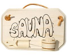 Kaltner Targa Porta in legno massiccio, Acero per la sauna con aufgeklebtem KUEBEL