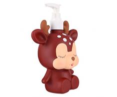 Hemoton 300 Ml di Bottiglie di Dispenser di Sapone Carino Pompa di Renna Bottiglie Vuote Riutilizzabili per Bambini Sapone Liquido Shampoo Lozioni Dispenser Mani Bagno Cucina