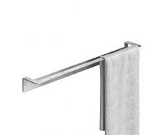 WEISSENSTEIN Porta asciugamani adesivo bagno da parete 60 cm – Portasciugamano da muro acciaio inox argento