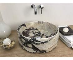 Lavabo Lavandino da appoggio in marmo Calacatta Viola 100% made in italy pietra naturale