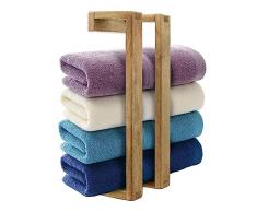 Artigianato Home Goods - Portasciugamani da parete per asciugamani arrotolati, 58,4 cm, in legno di mango, rustico, per coperta, scaffale da parete, salvaspazio, per fattoria