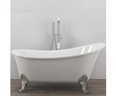 Vasca Da Bagno Free Standing Vintage 006 Acrilico Bianco Lucido Ovale L160xH84XP75