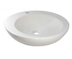 piccolo piazza ovale bianco Lavabo da appoggio in ceramica 40x23x8