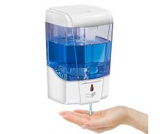 GERUIKE Dispenser di Sapone Automatico Bagno e Cucina Dispenser di Sapone Elettrico con Alimentazione a Batteria Non Touch 700 ML Capacità con Sensore Automatico 0-10 CM