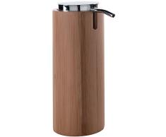 Gedy al 11-80 Altea- -Dispenser per Sapone Liquido con Supporto di bambù, Colore: Naturale, Finitura cromata