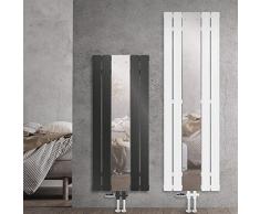 ML-Design Radiatore da Bagno Piatto a Specchio 450 x 1200 mm in Acciaio Antracite Termoarredo per Bagno Design Moderno Scaldasalviette Portasciugamani Calorifero Termosifone Connessione a Pavimento