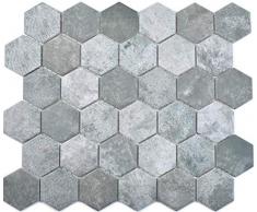Piastrelle a mosaico esagonali in cemento grigio scuro per parete posteriore della cucina, rivestimento per vasca da bagno, piatto doccia, piastrelle a mosaico, parete per doccia, 10 pezzi
