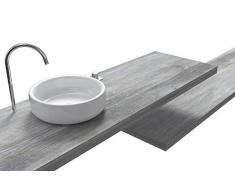 VE.CA.s.r.l. Mensole Lavabo in Legno Laminato Colore Pino Grigio Jackson, Anche su Misura, Incluse staffe di Fissaggio a Parete 100% Made in Italy, Resistenti ad Acqua ed umidità (120x50x8 cm)