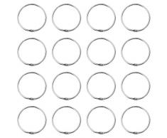 Cabilock 24 Pezzi Anello Doccia Circolare in Metallo Anelli per Tenda Doccia Scorrevole Semplice 5 Cm Aste Doccia Standard Anelli per Tenda Bagno (Argento)