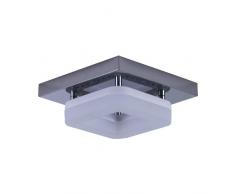 LLY Plafoniera a LED da 12W 6000K, moderno colore argento, montaggio superficiale/a filo, plafoniera in metallo per corridoio ingresso ufficio bagno (lunghezza 7,86 pollici)