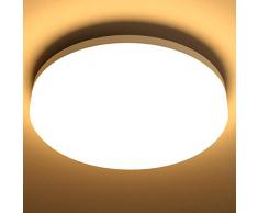 Lepro Plafoniera LED da Soffitto 15W, Plafoniera da Bagno Bianco Caldo 3000K, Impermeabile IP54, 1500lm luce LED Rotonda 22CM, Lampade da Soffitto Risparmio Energetico per Bagno Cucina Sala Balcone