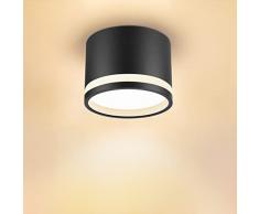 KYOTECH Faretti LED da Soffitto 6W GX53 Faretto Lampadario 3000K Faretto Plafoniera Bianco Caldo Faretti da Soffitto Bianco Spot Alluminio per Bagno Soggiorno Cucina Corridoio，Nero