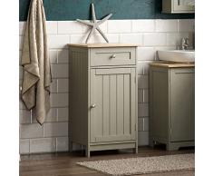 Bath Vida Priano Armadietto da Bagno con 1 Anta e 1, Cassetto, Colore: Grigio, Grey Bathroom 1 Door 1 Drawer Cabinet, Legno ingegnerizzato, H 77 x W 43 x D 34 cm Approssimativo