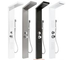 Colonna Doccia HUOLE In acciaio Inox 304 Spazzolato, Miscelatore Pannello Design Moderno Multifunzione Soffione Idromassaggio Doccia A Cascata Doccetta (15 * 47 * 130 cm nero)