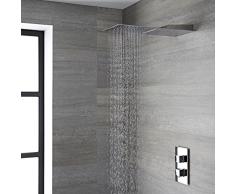 Hudson Reed Trenton Soffione Doccia Rettangolare Ultrasottile Effetti Pioggia e Cascata - 500 x 200 mm