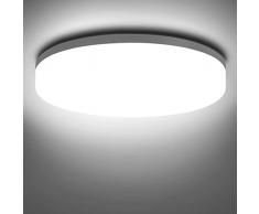 Plafoniera Led Soffitto 18W NIXIUKOL, Plafoniera LED IP54 Impermeabile Plafoniera Bagno, 4500K Bianco naturale rotonda a filo per Camera da letto Casa-ufficio Corridoio Cucina Soggiorno 1800LM 22cm