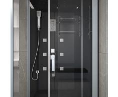 Home Deluxe cabine doccia WAVE L -Dimensione: L - 100 x 80 cm- Massaggio alla schiena I box doccia, abine doccia, Doccia completa, Tempio della doccia, box doccia a vapore