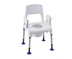Sedia da Doccia Modulare Regolabile in Altezza - Aquatec Pico 3 in 1 Invacare - Sgabello da Bagno - Seggiolino con Schienale e Braccioli Estraibili per Disabili e Anziani