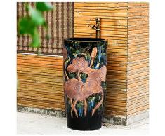 YRRA Mobile Bagno con Lavabo, Autoportante Sottolavabo Bagno Mobile Bagno Sottolavabo, Stile Industriale Vanità di Arte, Design salvaspazio,I,42x83cm（16x32in）