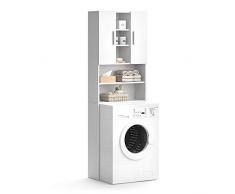 Vicco Mobile lavatrice Luis, Bianco, 190 x 64 cm