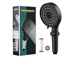 SONRU Filtro Soffione Doccia Alta Pressione, Anticalcare Doccino per Doccia,5 Funzioni Getto, Doccetta Risparmio Acqua Universale Facile da Installare