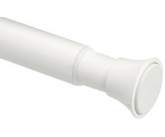 Amazon Basics - Bastone per tenda da doccia, da 137 a 229 cm, bianco
