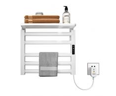 Portasciugamani Elettrico, 500x500mm Radiatore da Bagno Elettrico, Radiatore Scaldasalviette, Scaldasalviette, Elettrico Portasciugamani, riscaldamento in fibra di carbonio, antracite-White Right