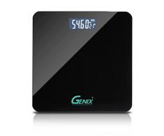 Bilancia Pesapersone Digitale, con Sensore di Precisione, Professionale, Ultrasottile, in Vetro Temperato, con Display LCD, Max 180Kg (Nero)