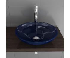 Vetro lavaggio guscio blu/blu ciotola in vetro/lavaggio in vetro Mobili/guscio/vetro Mobili da bagno/Ø 460 mm/vetro lavabo/vetro/bagno/Bagno per gli ospiti/lavabo/lavaggio guscio/Alpi Berger