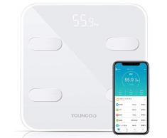 YOUNGDO Bilancia Pesa Persona Digitale, Bilancia Impedenziometrica con 19 dati (BMI/BFR/Muscolo/Grasso corporeo/BMR ecc), Bilancia Elettronica Bluetooth, Bilancia da Bagno Disponibile per 999 utenti