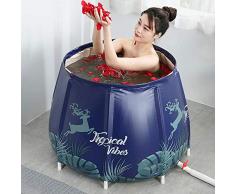 WYJW Vasca da Bagno Pieghevole Vasca da Bagno da Bagno con Coperchio Portatile Rimovibile per Uso Domestico Spa Vasca da Bagno Calda Vasca da Bagno ad Angolo Indipendente Secchio da Bag