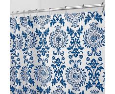 InterDesign Damask Tenda Doccia, Tessuto, Blu, 180x0.2x180 cm