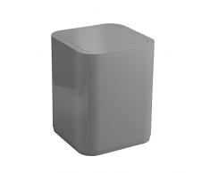 Gedy Grigia, G-Seventy Gettacarta, Misure e Peso: 24,6X20X20 CM & 0,47 kg, Pattumiera Bagno in resine termoplastiche, Finitura, Design Matteo Thun, 2 Anni di Garanzia, Color