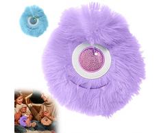 Borsa Acqua Calda Peluche, 550ML Monster Borsa con Peluche Morbida Copertura Borsa dellacqua Calda, Boule Acqua Calda per Alleviare il Dolore, Schiena, Collo e Spalle, per Regalo (Viola)