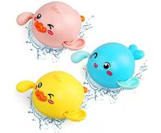 NEWSTYLE Giocattoli da Bagno, 3 Paperelle Foca Bagnetto Animali Giocattolo, Giocattoli da Bagno a Orologeria for Bambini, Vasca da Bagno Pool Toy, Accessori Vasca da Bagno Giochi Bagnetto Neonato