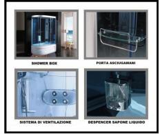 Bagno Italia Cabina con Vasca Idromassaggio 115x90 con Bagno Turco Sauna e Radio I