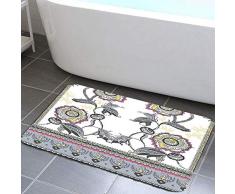 EdCott Tappeti bagno motivo Paisley bagno Piante depoca Fiore Fiore girasole Rustico Decorazioni casa camera Tappeto bagno Set antiscivolo Tappetini Tappetini vasca bambini 15.7x23.6in
